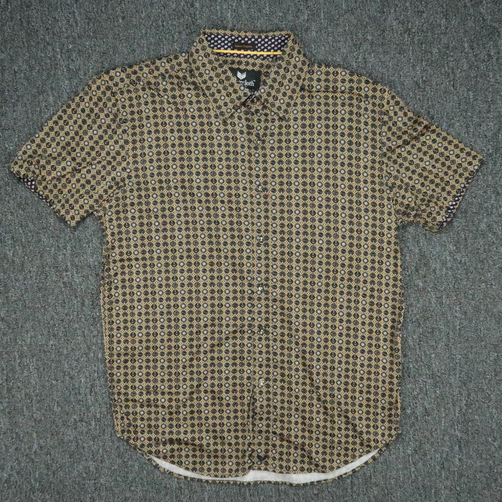 Buttercloth Shirt Mens Medium Gold Watch Short Sleeve Robert Herjavec Collection